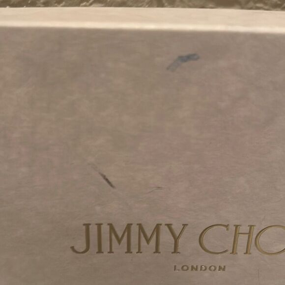 Jimmy Choo Small Square Box Light Gray Gold Lettering Luxury Storage Decor - Picture 5 of 10